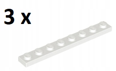 

Lego White Plate 1 x 8 3460 3 szt