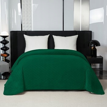 Přehoz 220x240 lahvově zelená barva prošívaný elegantní příjemný