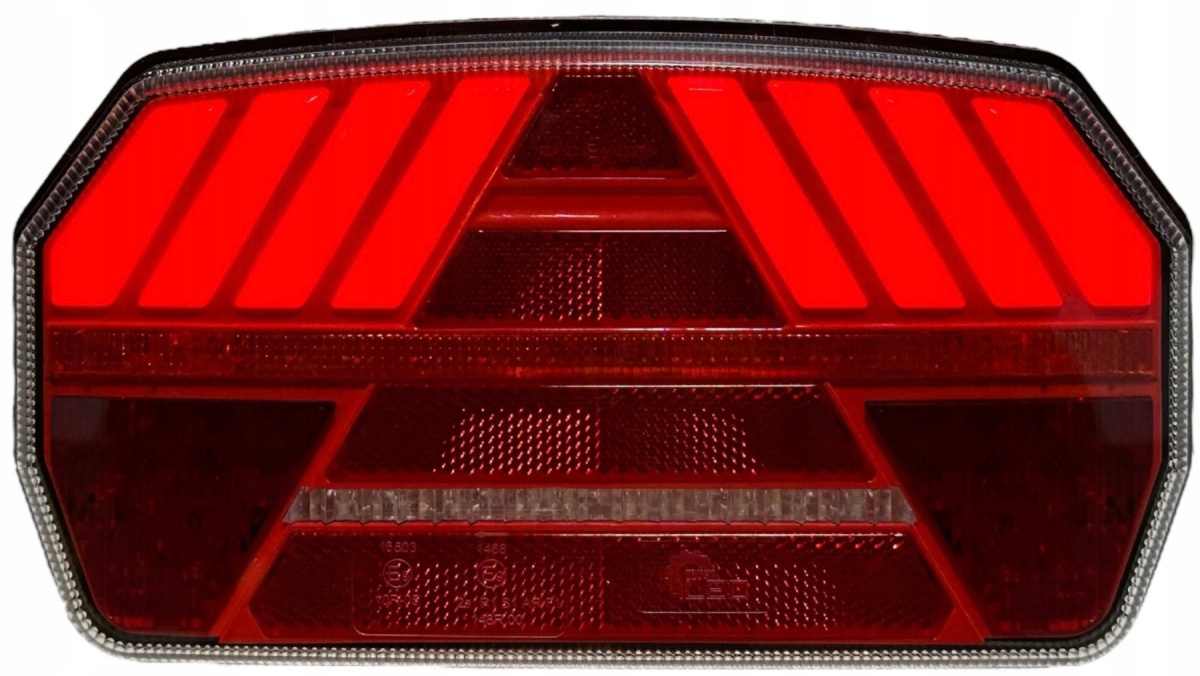 Led lampa kombinovaná zadní trojúhelníková dynamická směrovka autopřepravník 12V 24V l