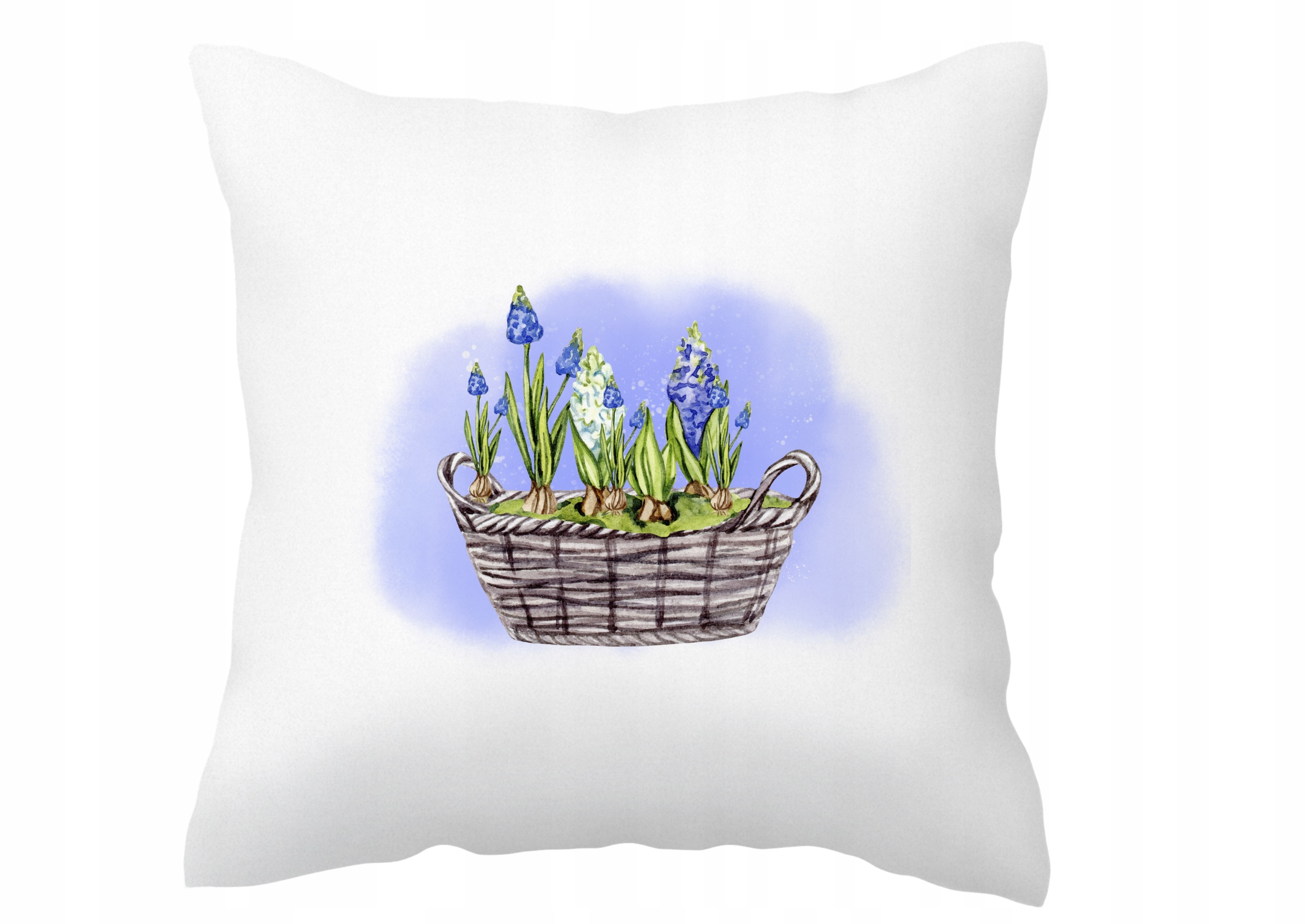 

Poszewka na poduszkę wiosenna z kwiatami w koszu