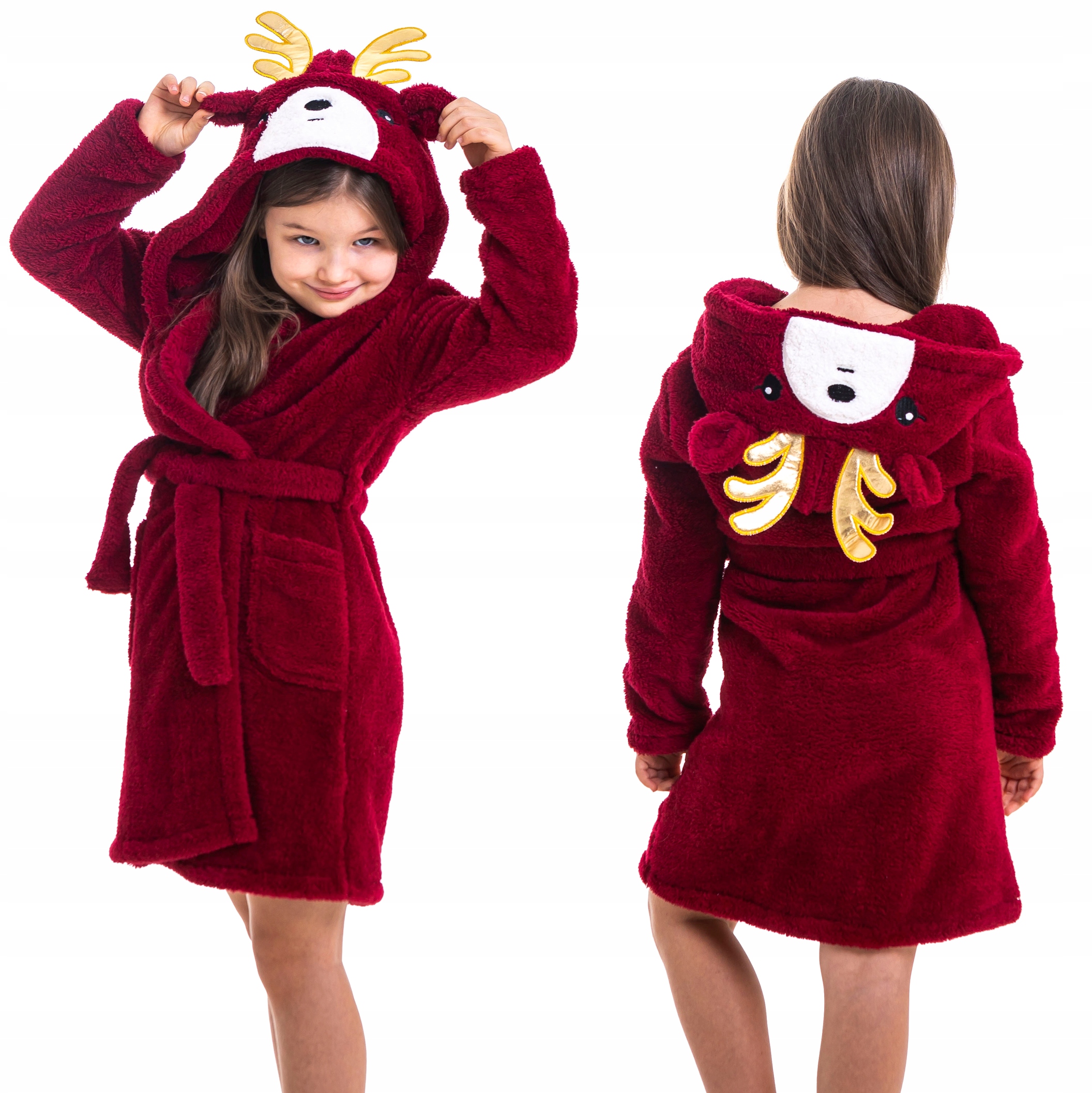 

Dziecięcy szlafrok z kapturem Renifer 3-4 lat