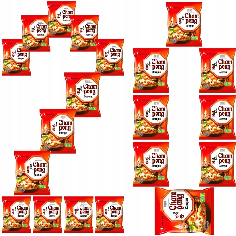 Levně 20x Korejská instantní polévka Plody moře Cham-Pong 124 g Nong Shim