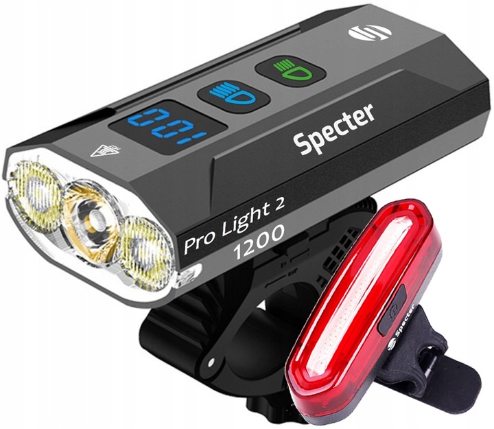 Oświetlenie Rowerowe Specter PROLIGHT2 1200LM Tylna Lampka Mocna Led