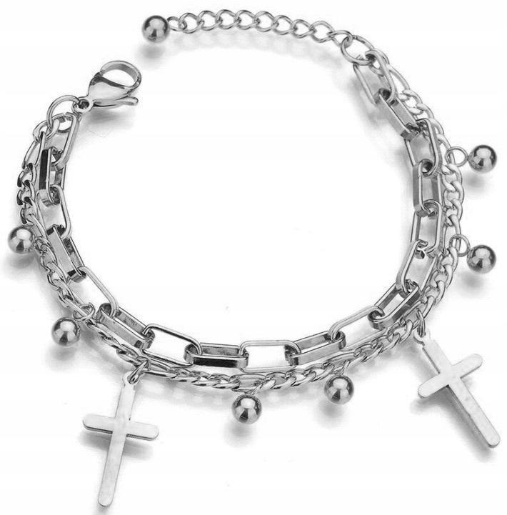 

Bransoletka Srebrna Stal chirurgiczna 316L Krzyż