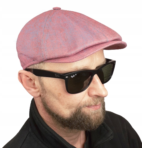 Lněná pánská letní čepice len Červený melír Rocky Mes Roger M 56 57