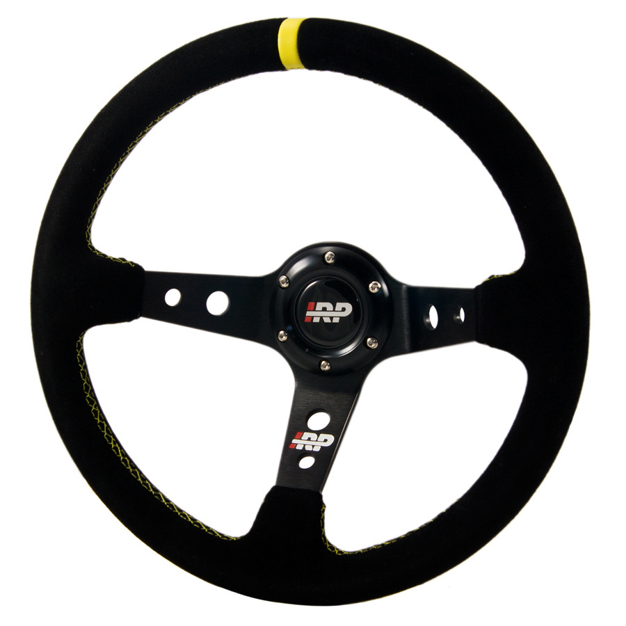 Semišový rallyový volant 350/90 mm klaksón Irp