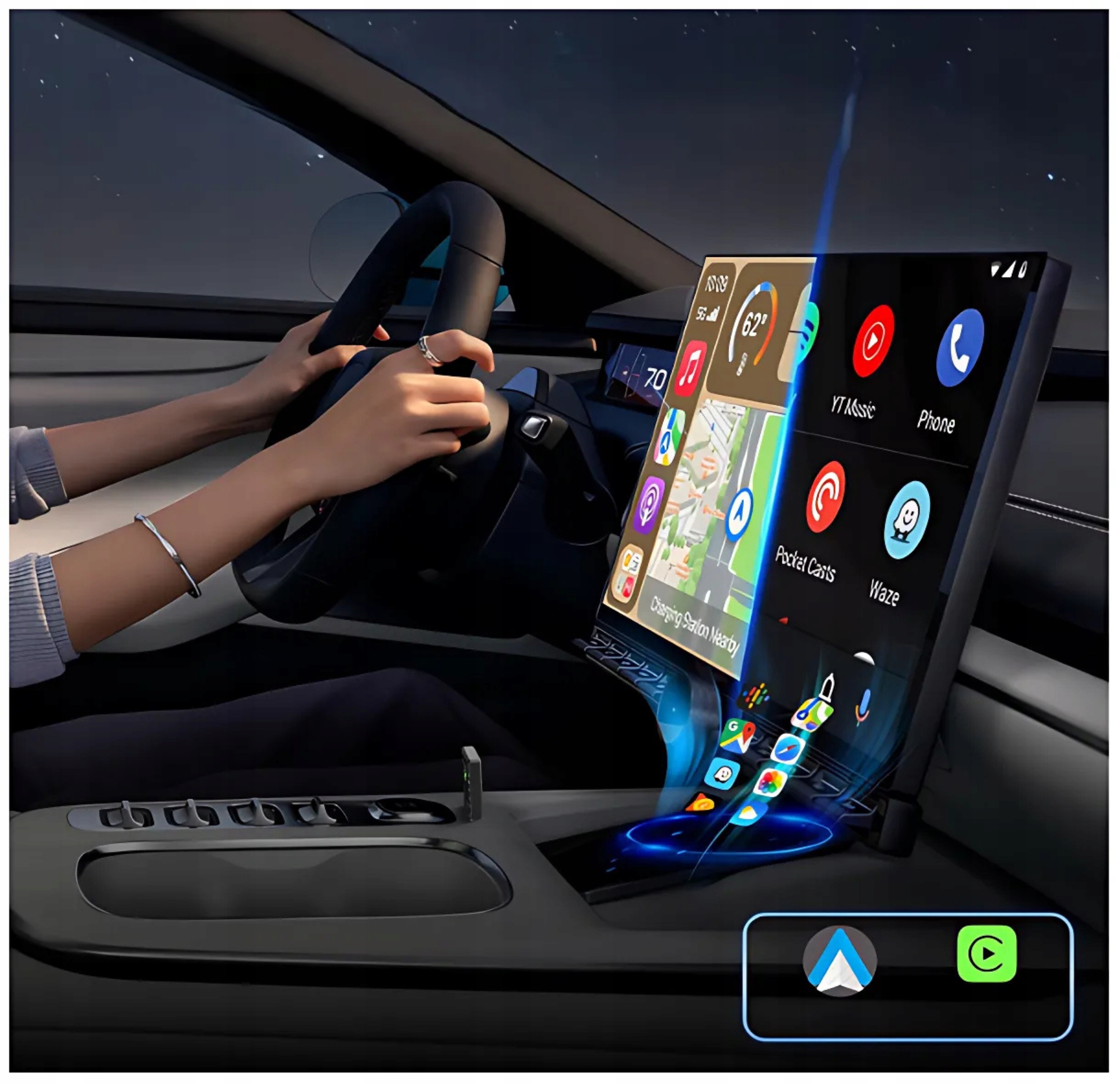 Bezprzewodowy Adapter 2w1 Apple CarPlay i Android Auto WiFi 2,4 G / 5,8 GHz EAN (GTIN) 5906508015629