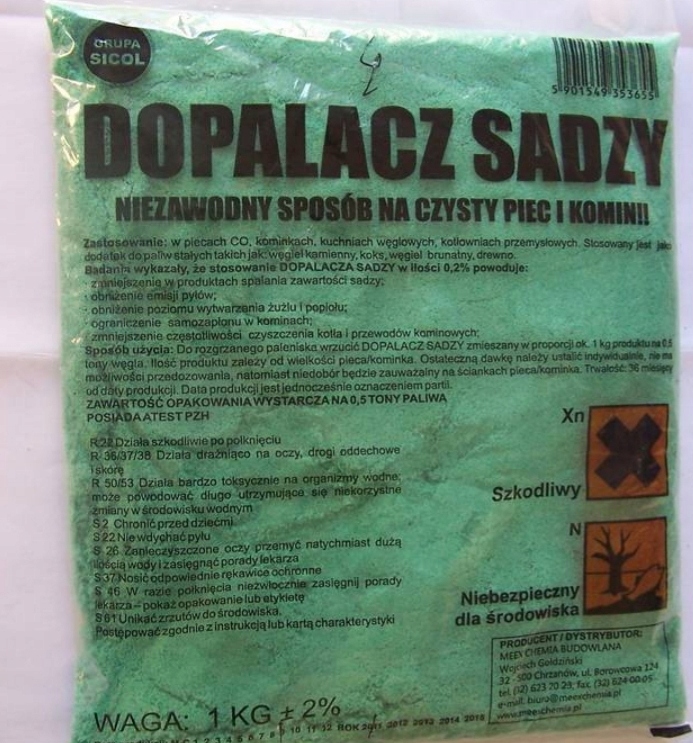 MEXX DOPALACZ SADZY CZYSTY KOMIN PIEC SPALACZ 1 KG