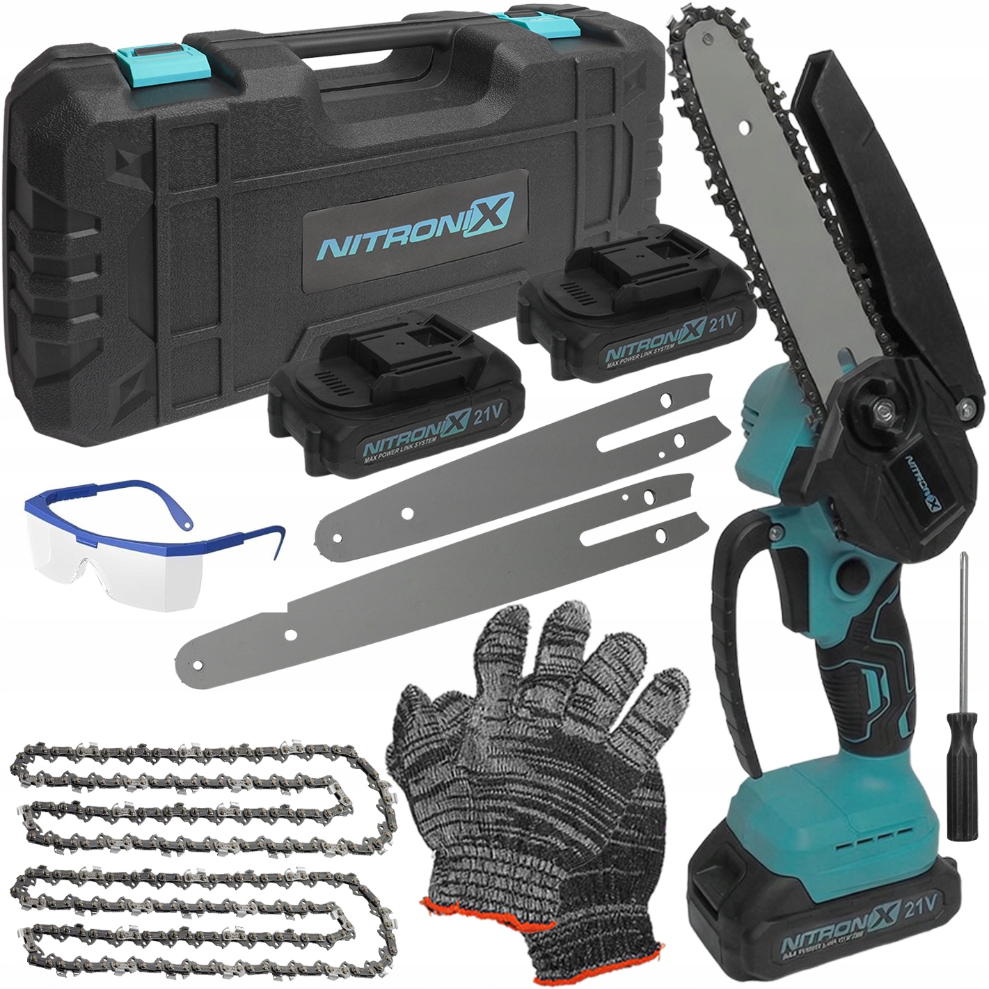 Piła Łańcuchowa Akumulatorowa Pilarka Gałęziówka Piła Do Drzewa Gałęzi 8"