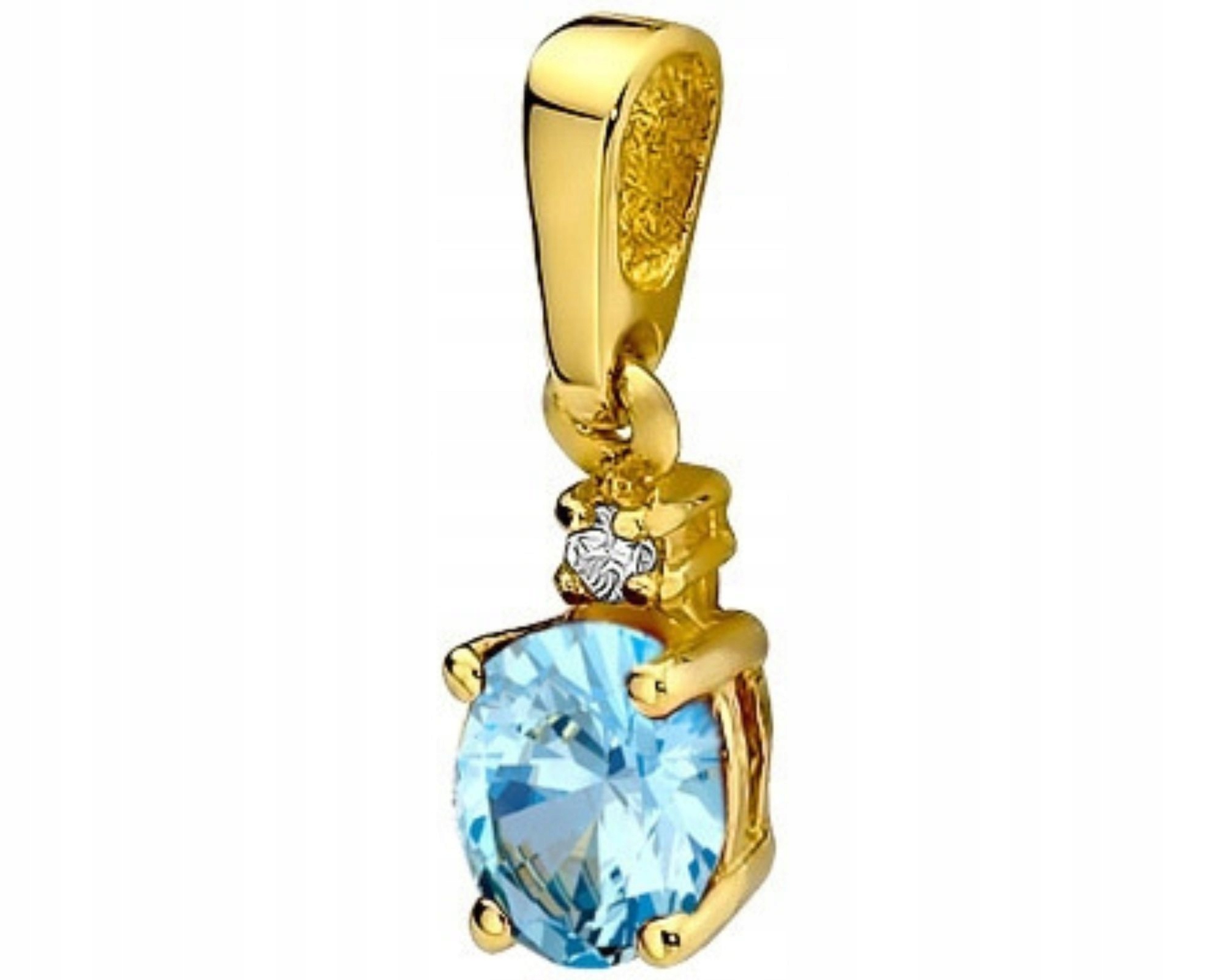 Zlatý přívěsek přívěsek s briliantem a topazem 585