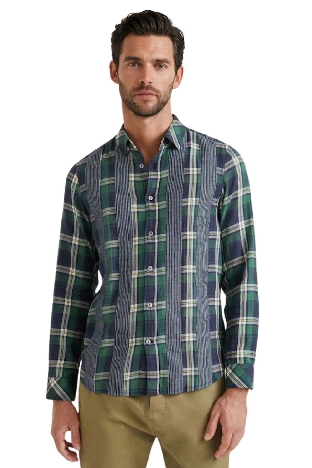 Pánská bavlněná košile Desigual s dlouhým rukávem a kostkovaným vzorem vel. S