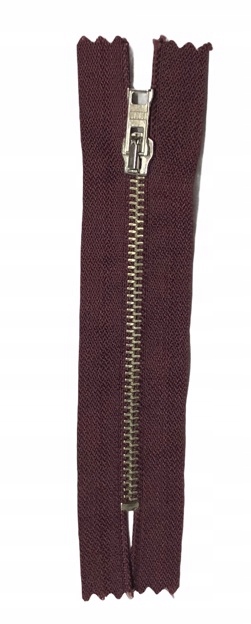 Zamek metalowy cienki stały wiśniowy 18cm
