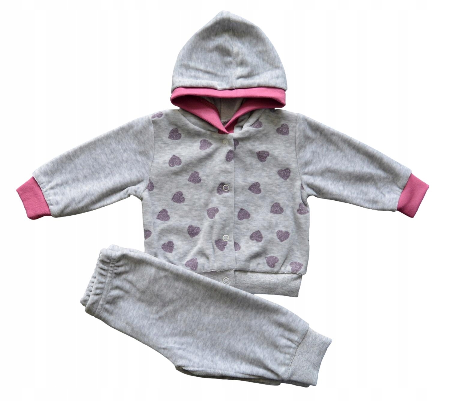 

Dres welurowy bluza kaptur spodnie roz. 80 cm