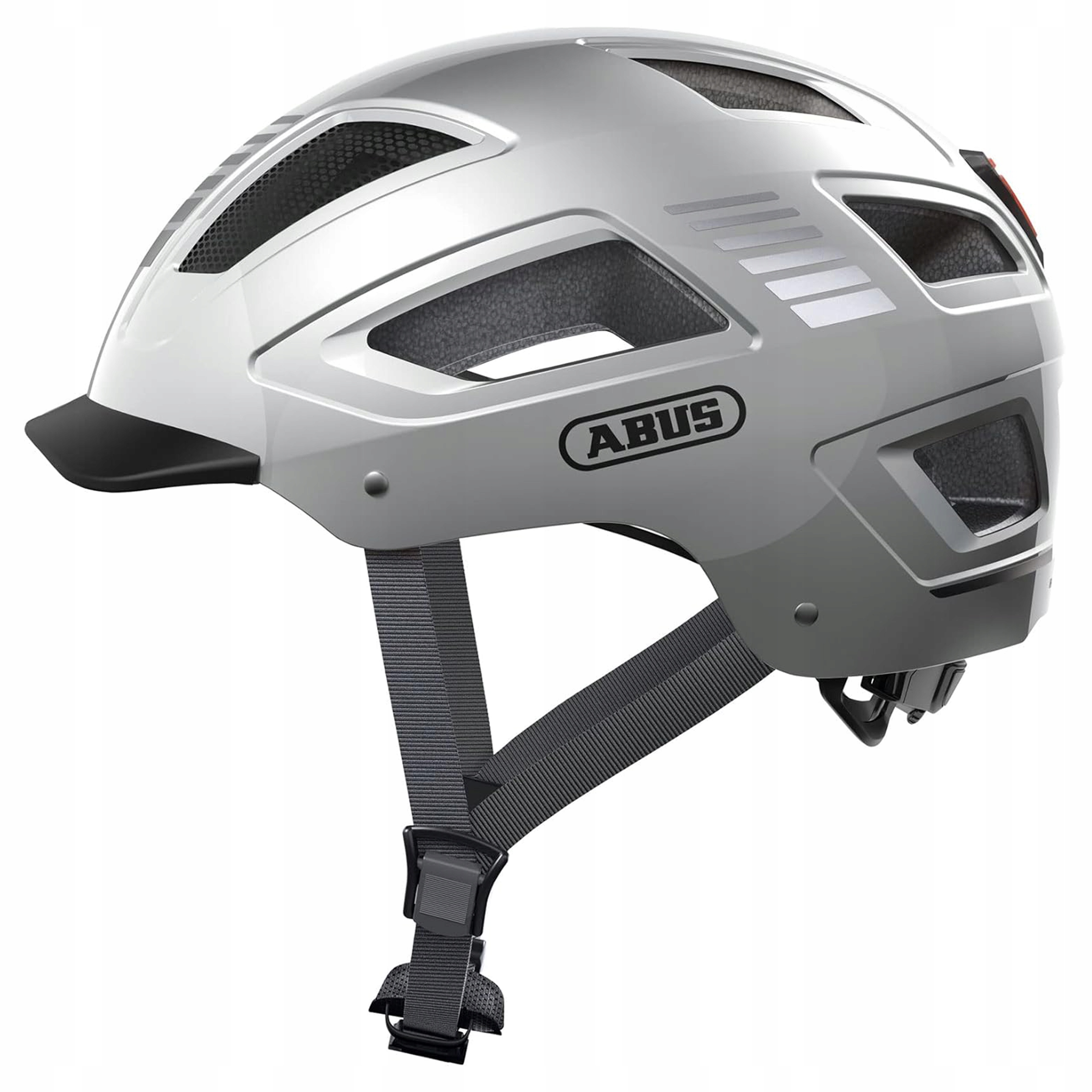 Cyklistická přilba Abus Hyban 2.0 Signal Silver XL 58-63 cm městská, ventilovaná