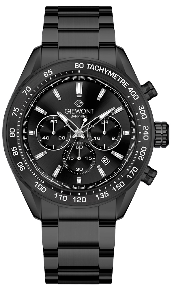 Pánské Hodinky Giewont Chronograph Sapphire Černé GW9580-B2