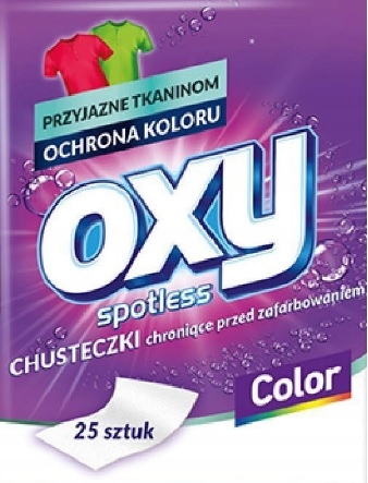 

Chusteczki do prania Oxy przeci farbowaniu 25szt