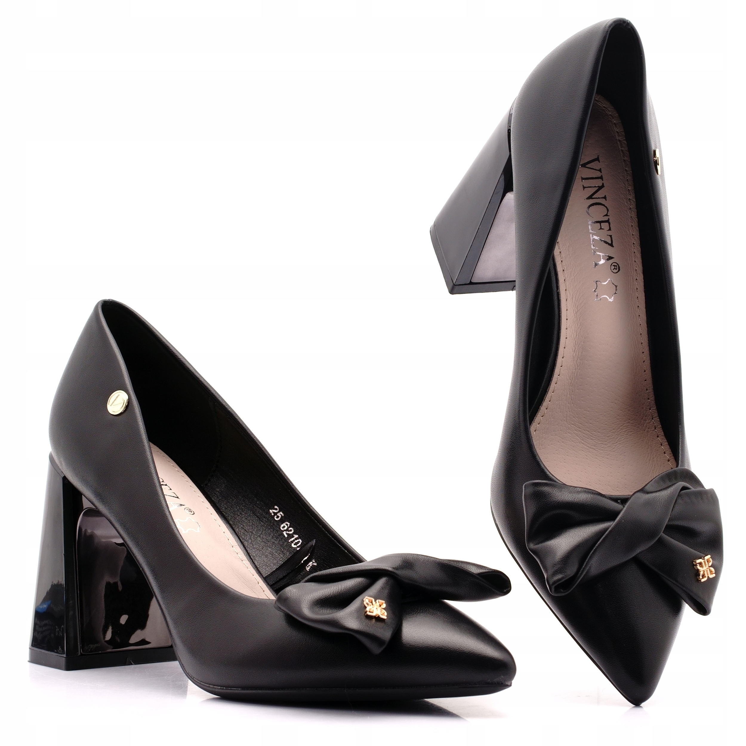 Vinceza Buty Damskie Czółenka Na Słupku Wizytowe Wkładka Skóra 62104 38