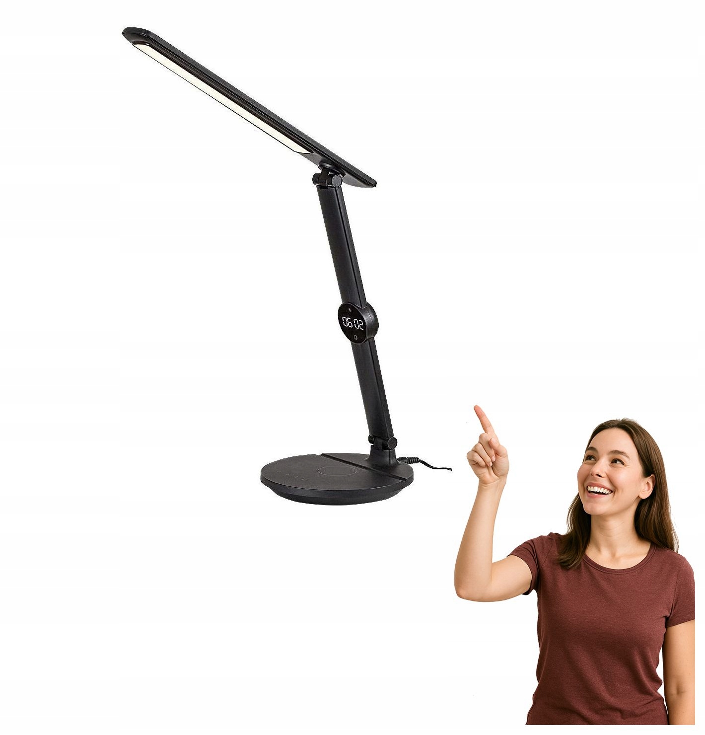 Stolová Led lampa 9W s displejom Isak 74198 Rabalux
