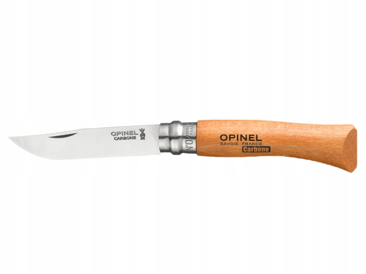 Nóż Opinel 7 carbon buk kozik drewniany do lasu