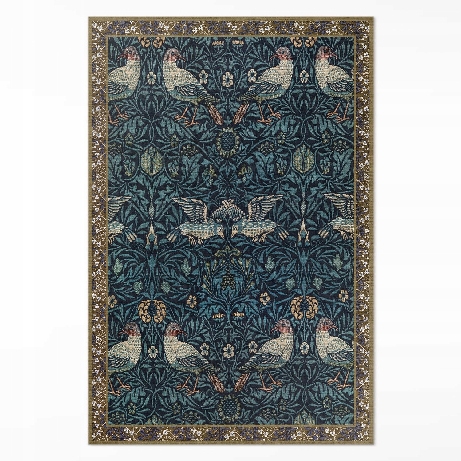 Vinylový Koberec Dekorativní pod stůl Pták na poli William Morris 120 x 180 cm