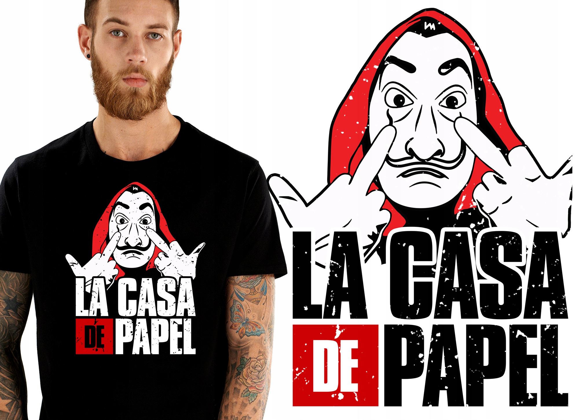 

La Casa De Papel Dom Z Papieru Koszulka Męska XL