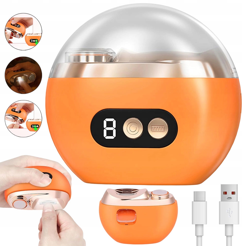 Automatická řezačka s leštičkou Oranžová Led Světlo 500mah Baterie