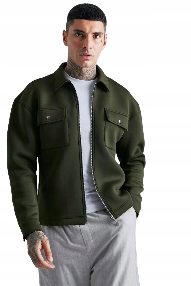 Boohooman Bunda Bomber Zelená Hladká L Z3A