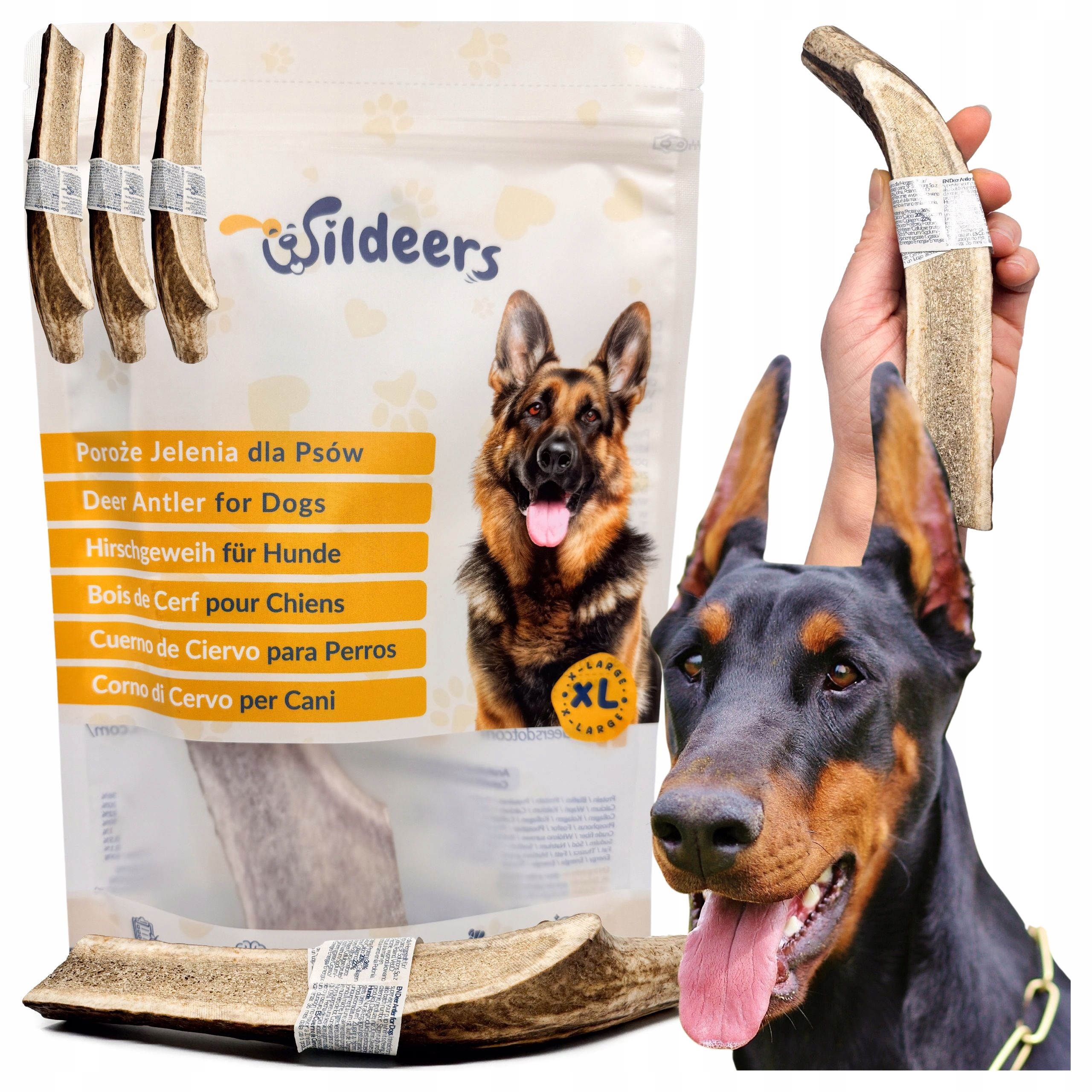 Velké jelení parohy, kousátko z paroží plné minerálů a mikroelementů, 3 ks