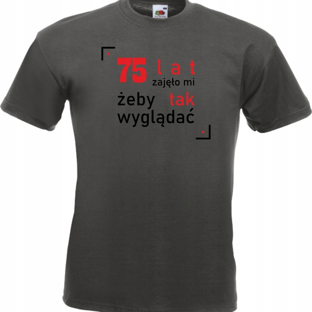 

Koszulka 75 lat urodziny XL grafitowa