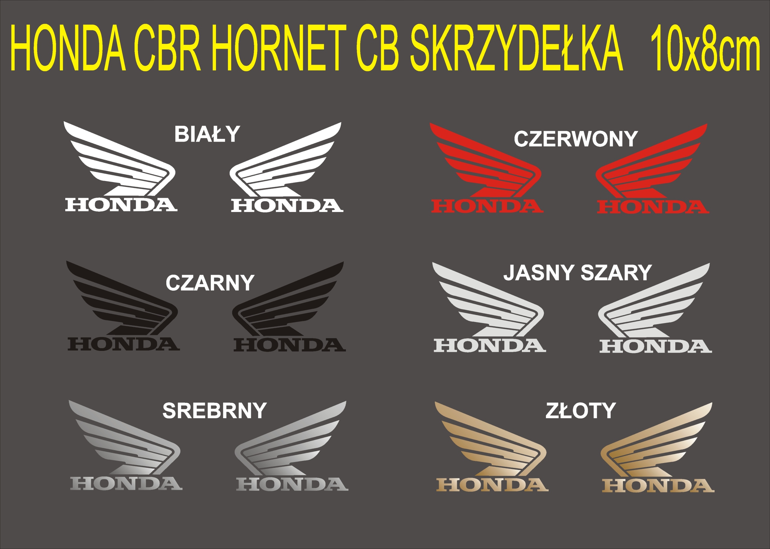 HONDA CBR CB HORNET SKRZYDEŁKA NAKLEJKI 10x8cm
