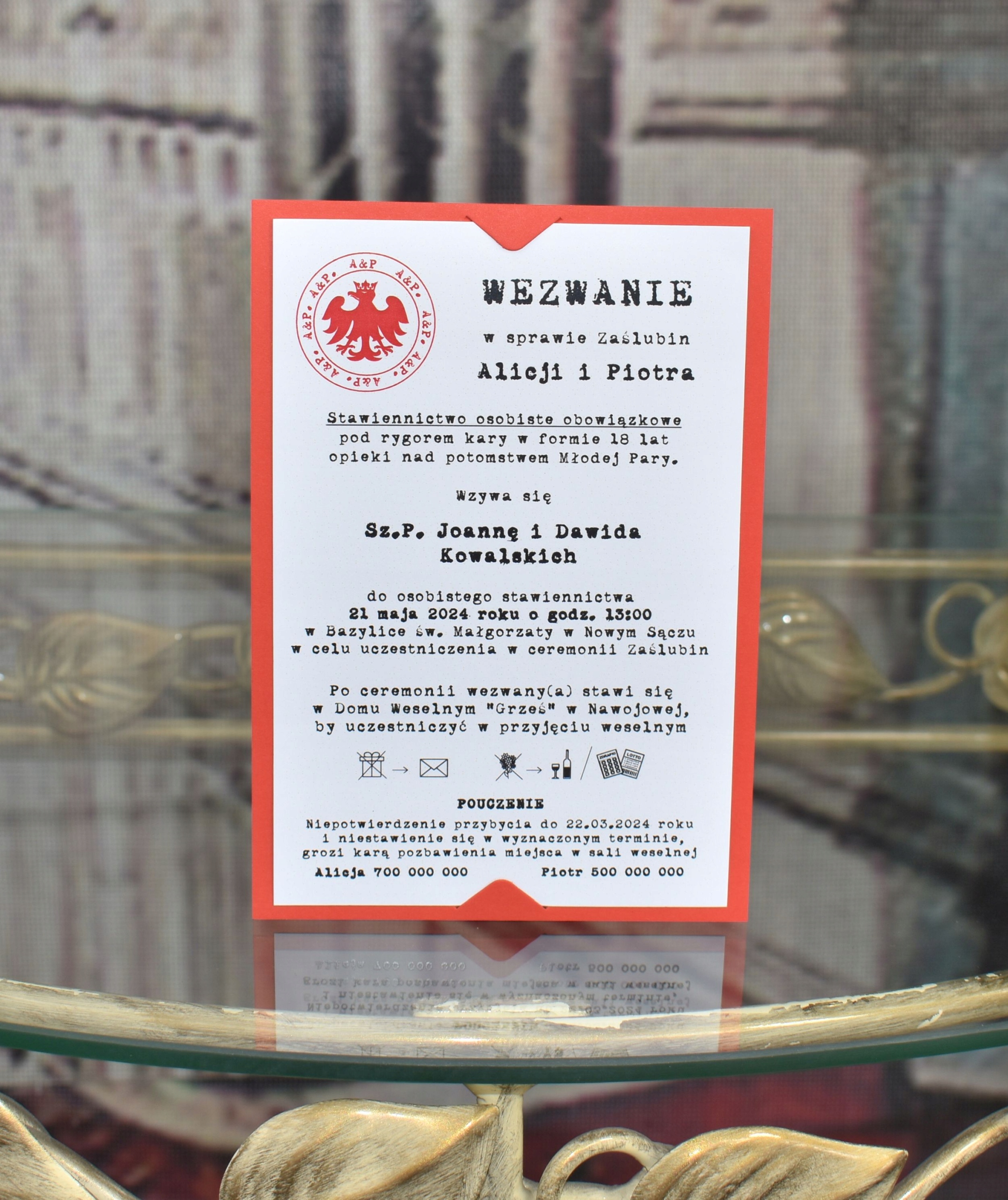 Zaproszenia Ślubne na Ślub z PERSONALIZACJĄ Marka inny