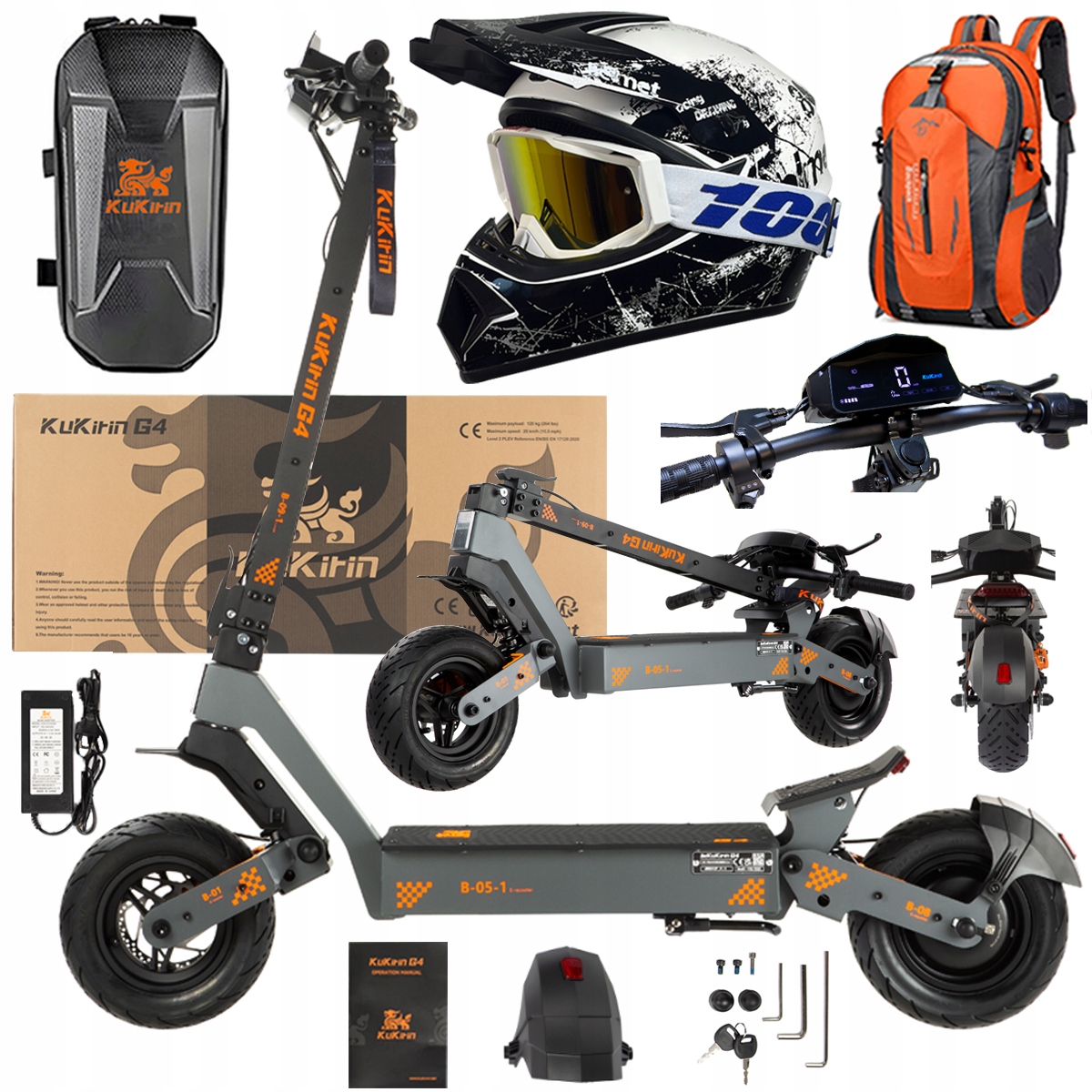 KuKirin G4 Skládací elektrická vozidla 2000W 70KM/H 60V 20Ah 75km Dárek
