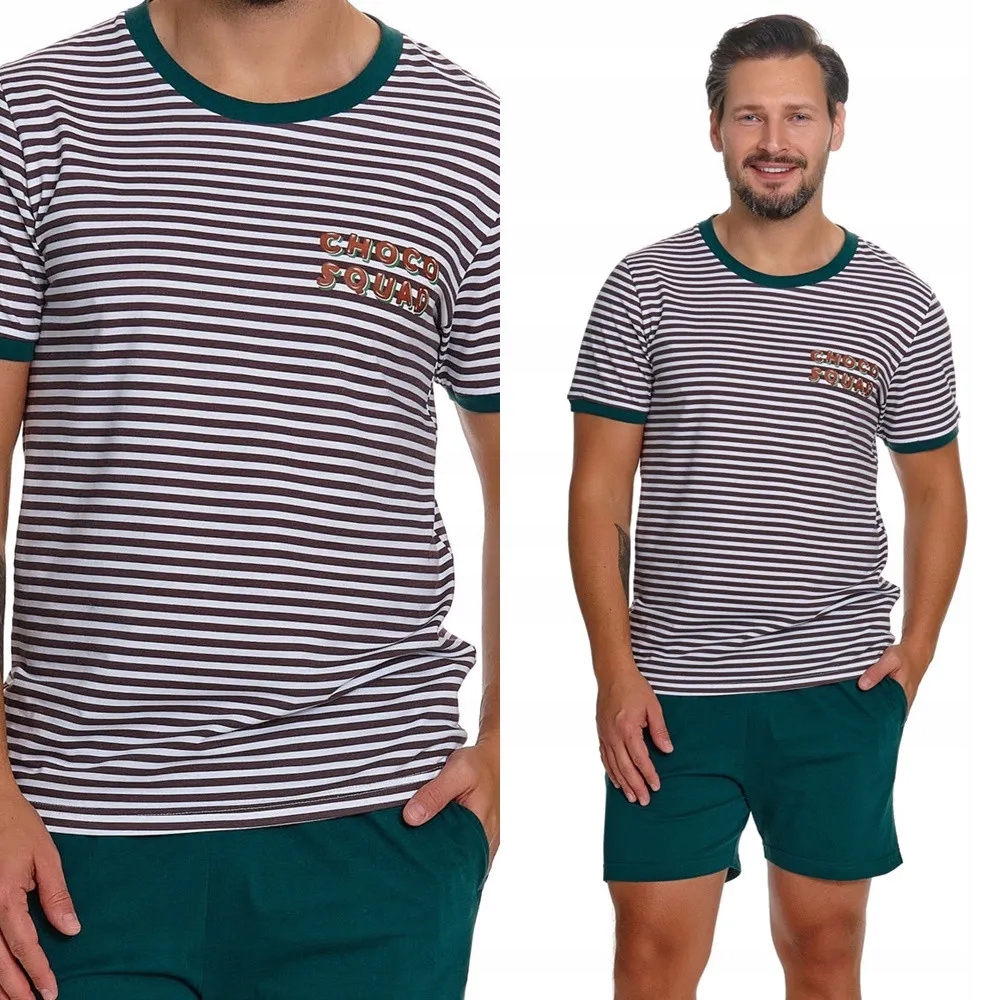 Pánské pyžamo Doctor Nap 7404 Choco green M 46 Tmavě zelená