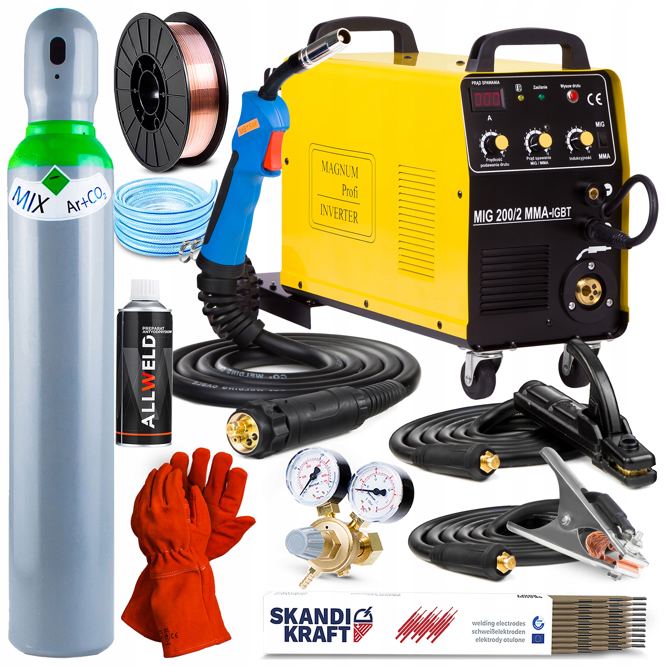 Poloautomatický Svařovací Stroj Magnum Mig 200/2 Mma Igbt 200A 230V 400V