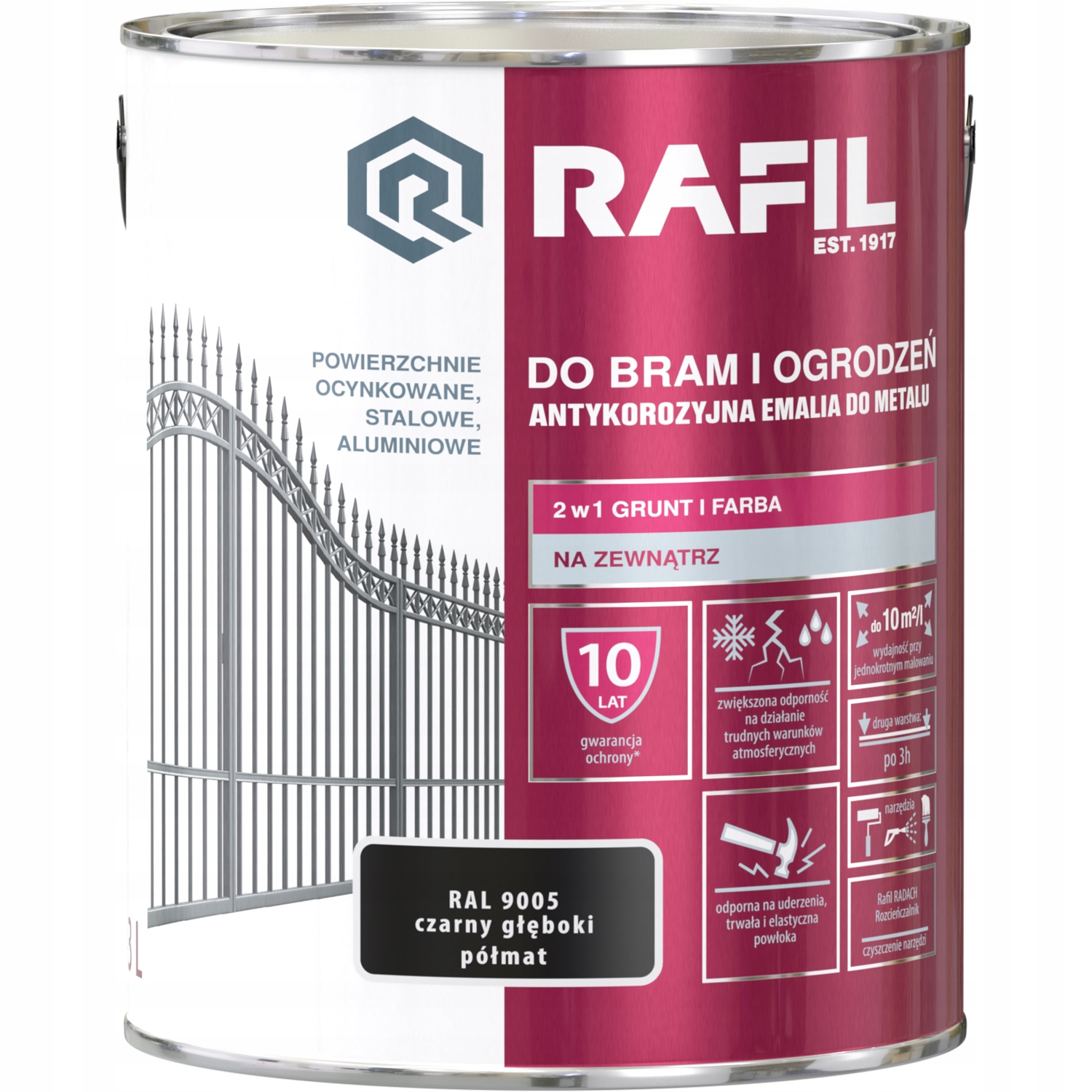 Rafil Brama i Ogrodzenia 3L czarny 9005