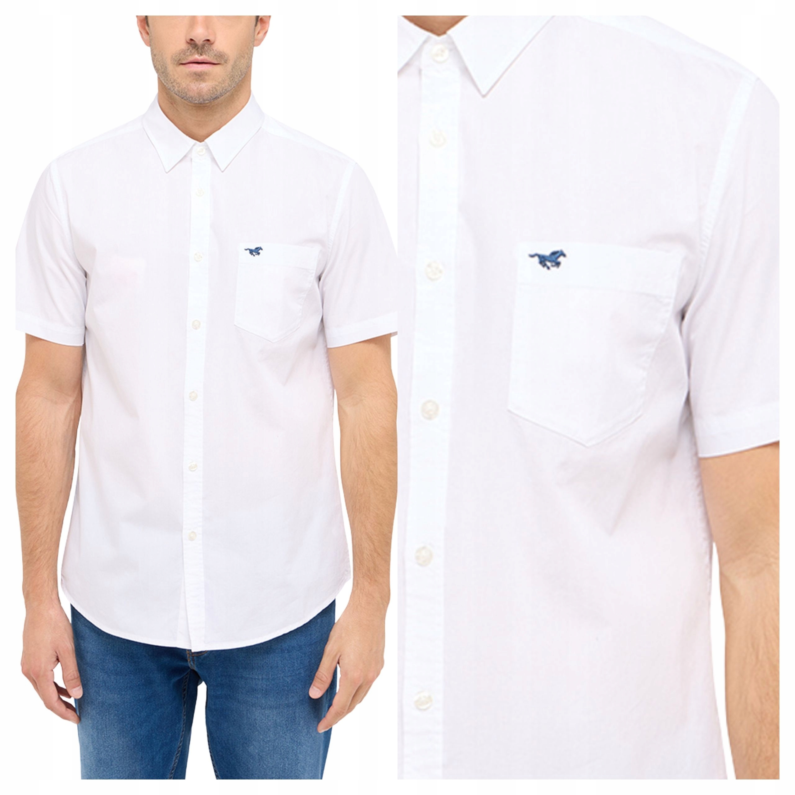 Pánská košile Mustang Gilroy Bílá Regular Fit Bavlna M