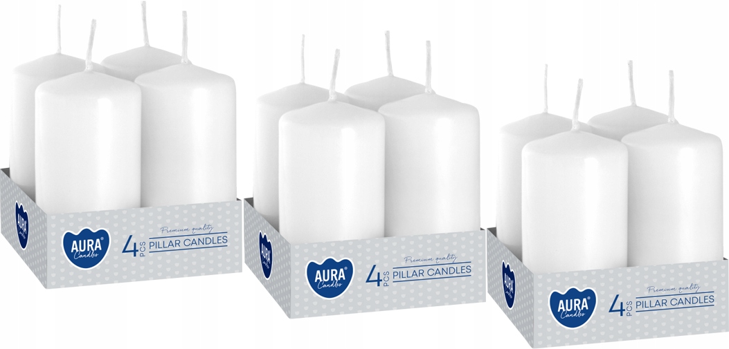 12X ŚWIECE BIAŁE ŚWIECZKI BRYŁOWE ZESTAW ŚWIEC WALEC ŚWIECA BIAŁA 8CM