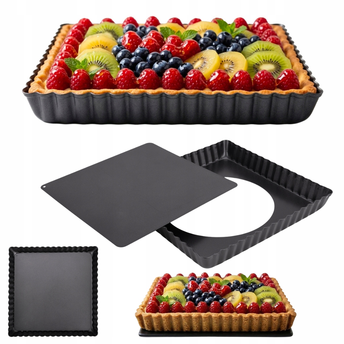 FORMA BLACHA DO PIECZENIA TARTY MAZURKA NA TARTĘ Z WYJMOWANYM DNEM KAMILLE