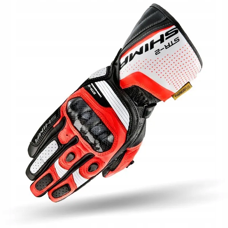 Kožené športové motocyklové rukavice Shima STR-2 Red Fluo XXL