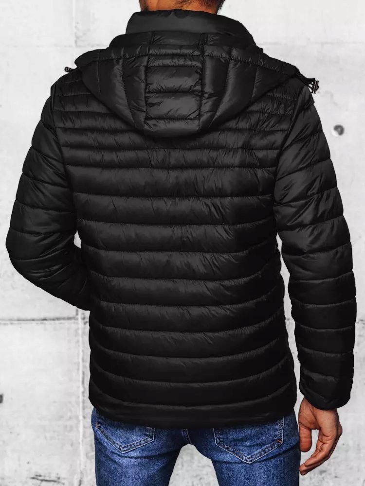 MĘSKA KURTKA PRZEJŚCIOWA Z KAPTUREM roz. M Kolor czarny