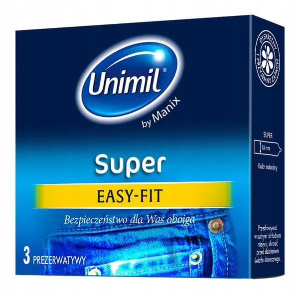

Unimil Easy-fit Nawilżane Prezerwatywy 3 szt