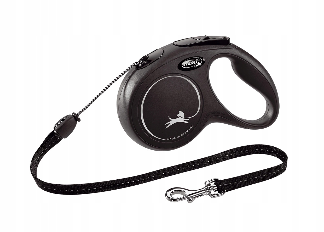 

Smycz Flexi Classic Czarna M 8m Linka do 20kg