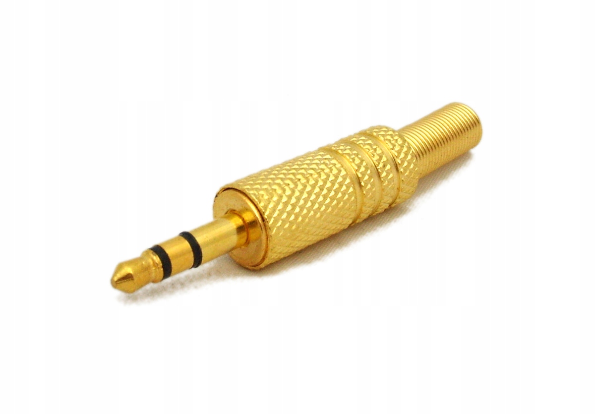 

Wtyczka Jack 3,5mm stereo metalowy złoty