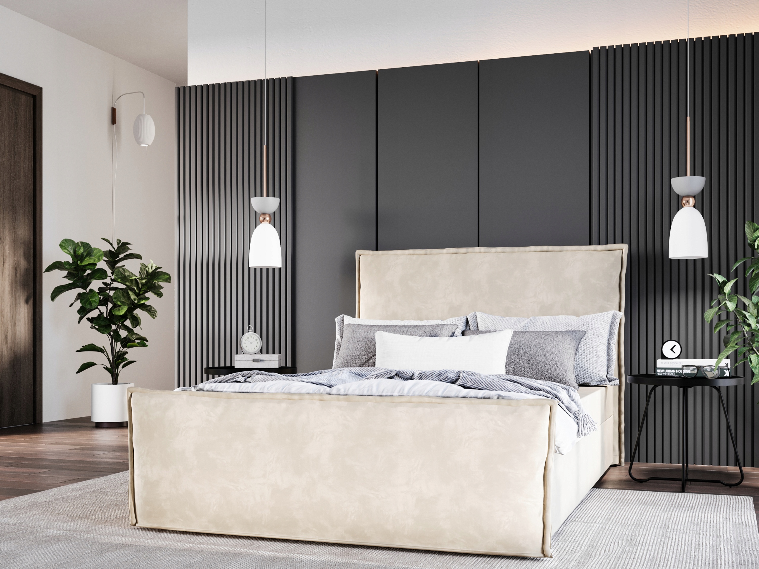 OGROMNE ŁOŻE VANI KONTYNENTALNE + POJEMNIK 200X200