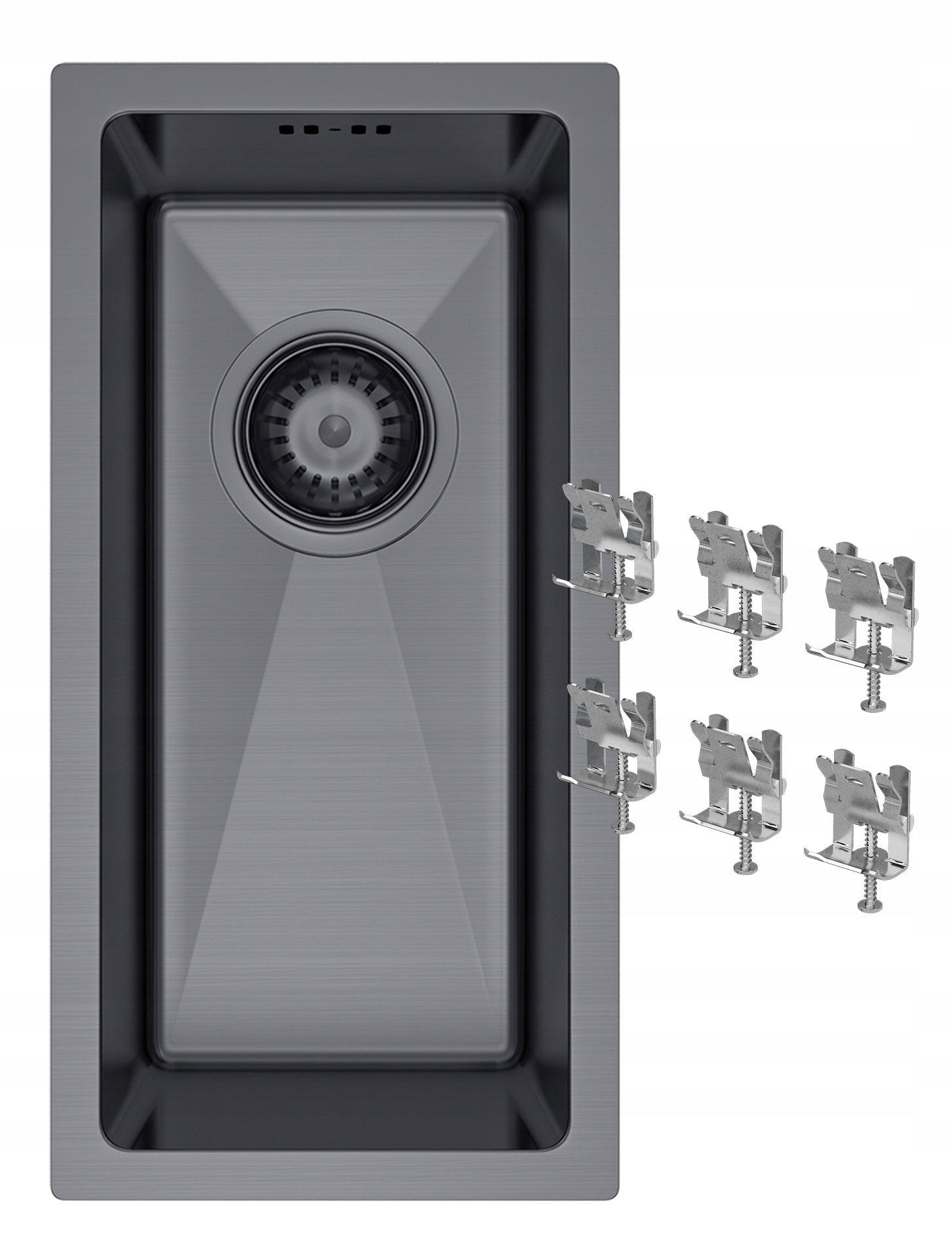 Čierny Oceľový Drez Pvd Slim Úzky Podblatový BARI22