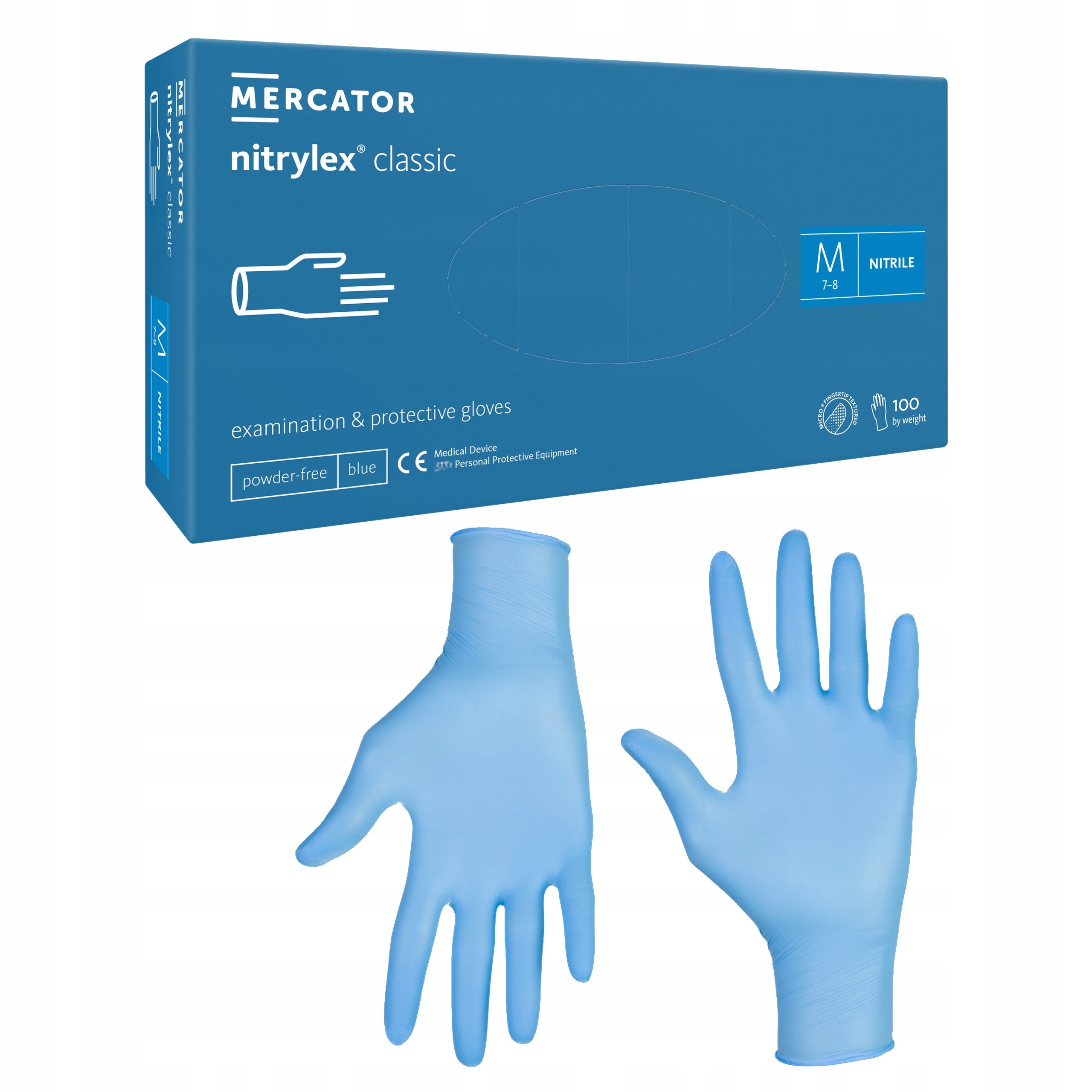 

Rękawiczki jednorazowe nitrylowe Mercator M 100szt