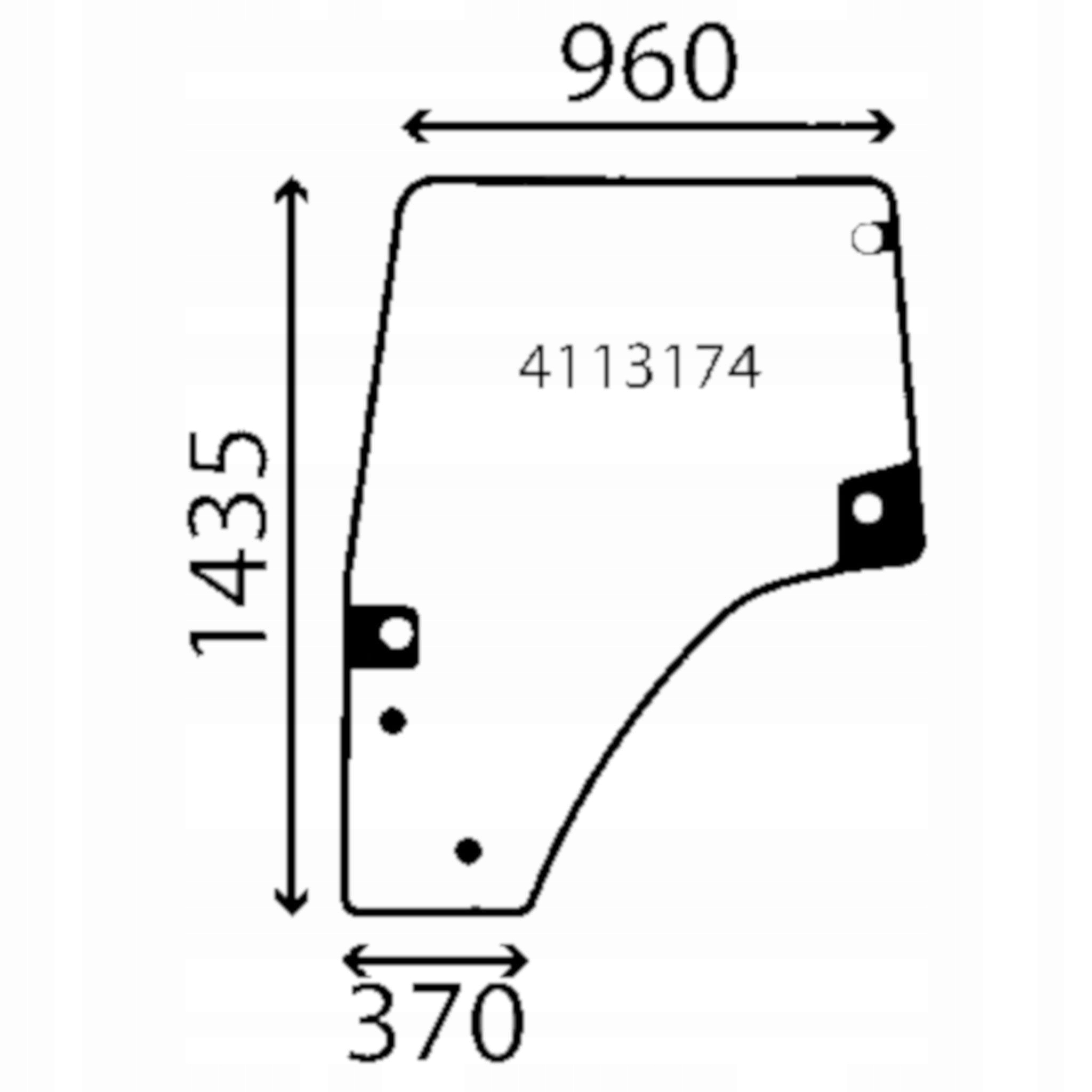 sklo Claas Atos dveře levé 0011561110