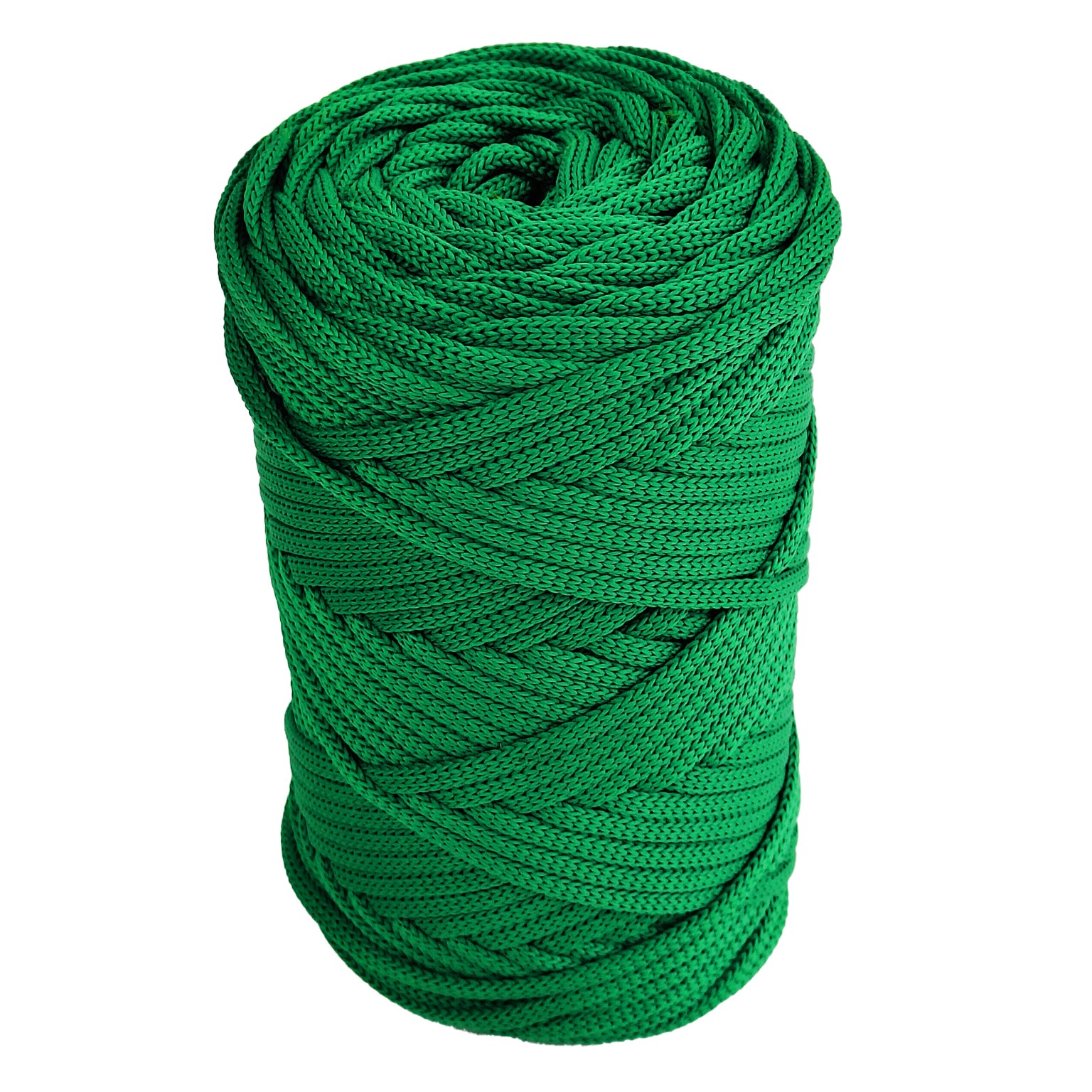 Šňůra na makramé ruční polyesterové tašky 5 mm 100 m plochá zelená