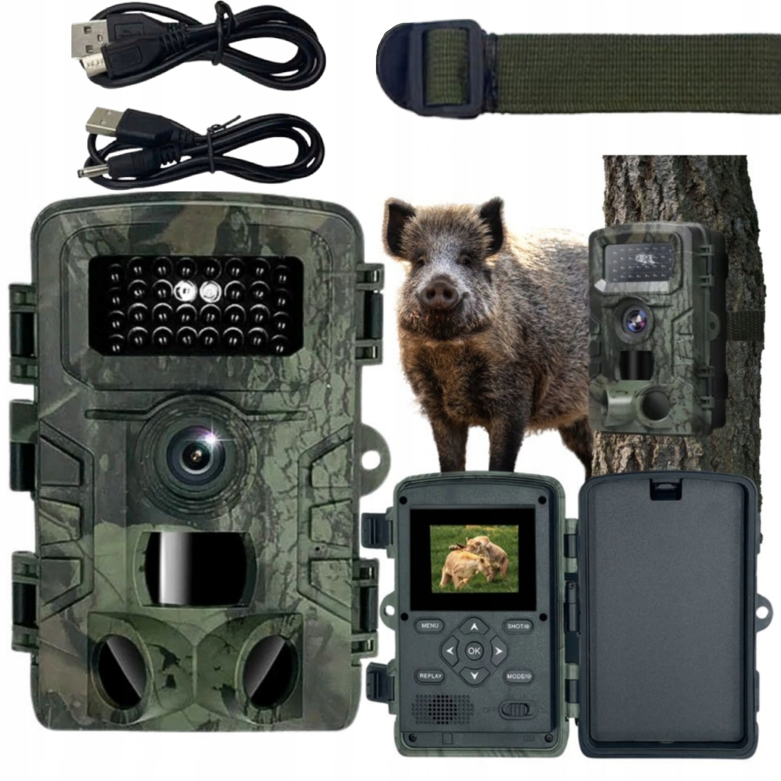 Fotopułapka Ir Kamera Leśna 1920 X 1080 40 Diod Tryb Nocny Czujnik Ruchu