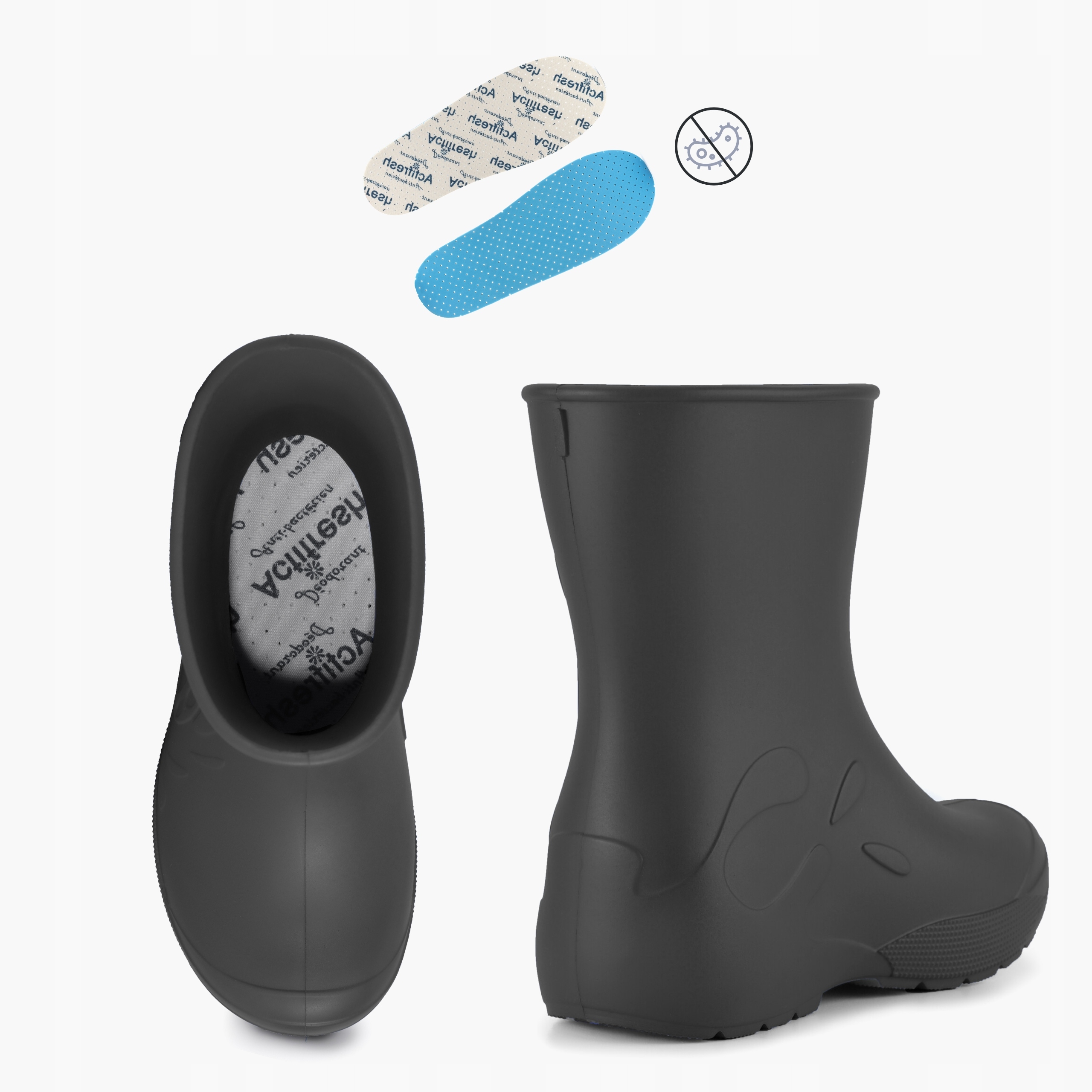 Kalosze dziecięce z motywem Pandy gumowce z wkładem Czarny 32-33 Rozmiar 32-33